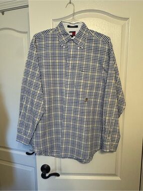 Tommy Hilfiger Blue & White Plaid Button-Down Shirt
